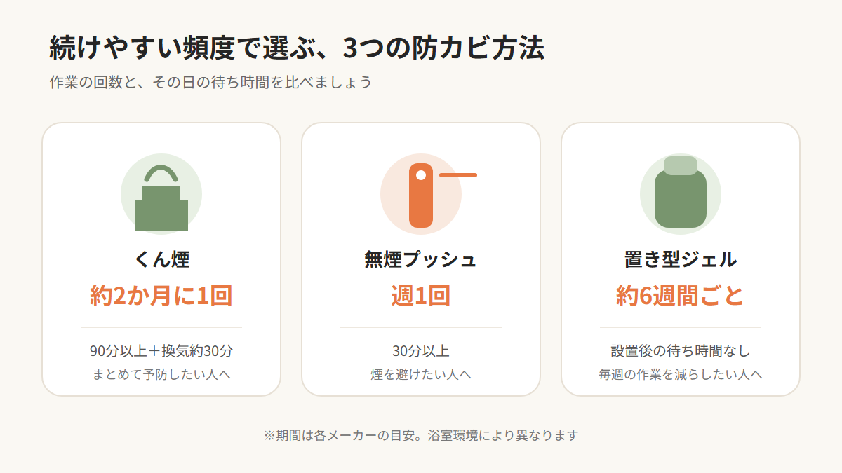 3商品の使用頻度と待ち時間をカレンダーで比較