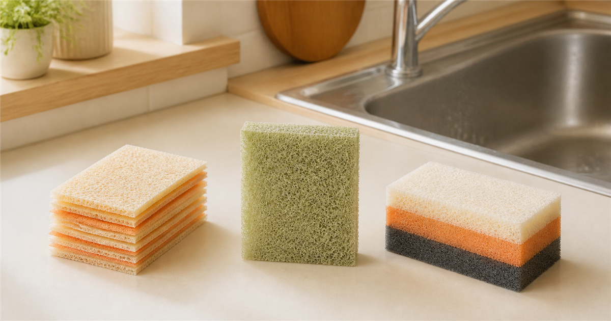 薄い使い捨て、目の粗い単層、厚みのある3層のキッチンスポンジ