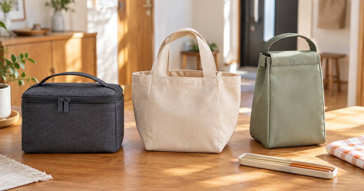 通勤用ランチバッグ3商品の比較イメージ